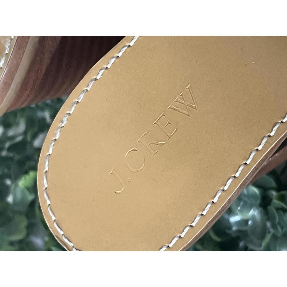 J.Crew Brown Leather wood Mule 4in Heel 10 boho - Picture 4 of 7